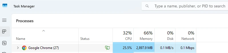Browser and background activity contributing to high disk usage on Windows